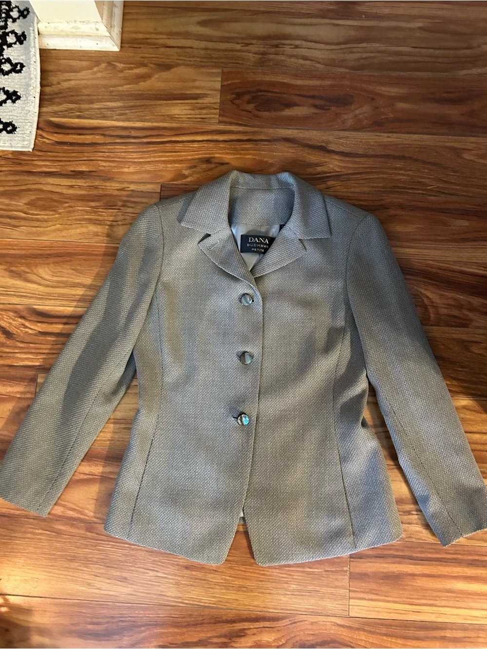 Vintage Dana  Buchman petite Persian garden green Blazer 8p and Skirt 10p